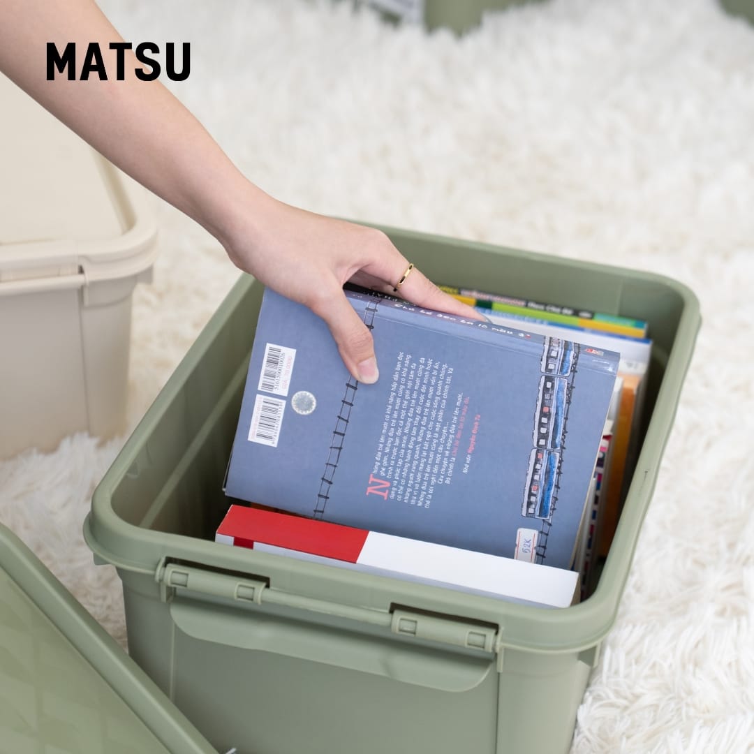 กล่องเก็บของ ฝาล็อค MATSU ขนาด 15 ลิตร สีขาวขุ่น_7